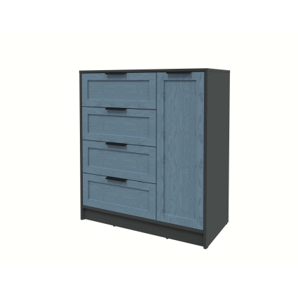 Тумба Тренд КТ-Т90 (Антрацит ЛДСП/ Дуб лазурный ЛМДФ) Ш900 В1020 Г451